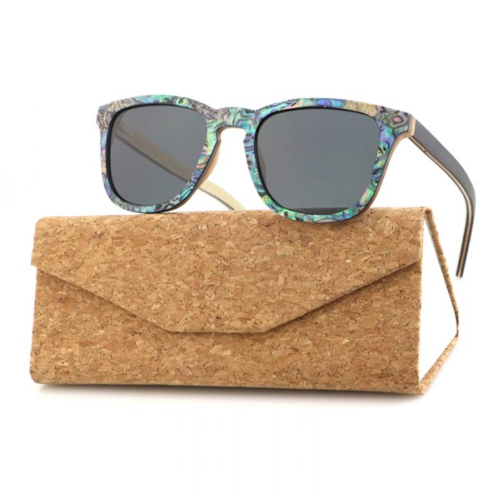 Blue Shells Walnut Wood Sunglasses