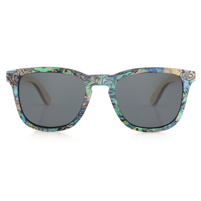 Blue Shells Walnut Wood Sunglasses - Image 5
