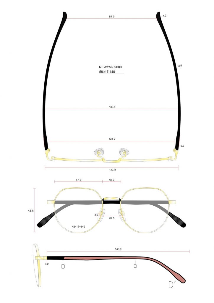 oem acetate polygon optical eyeglasses customized