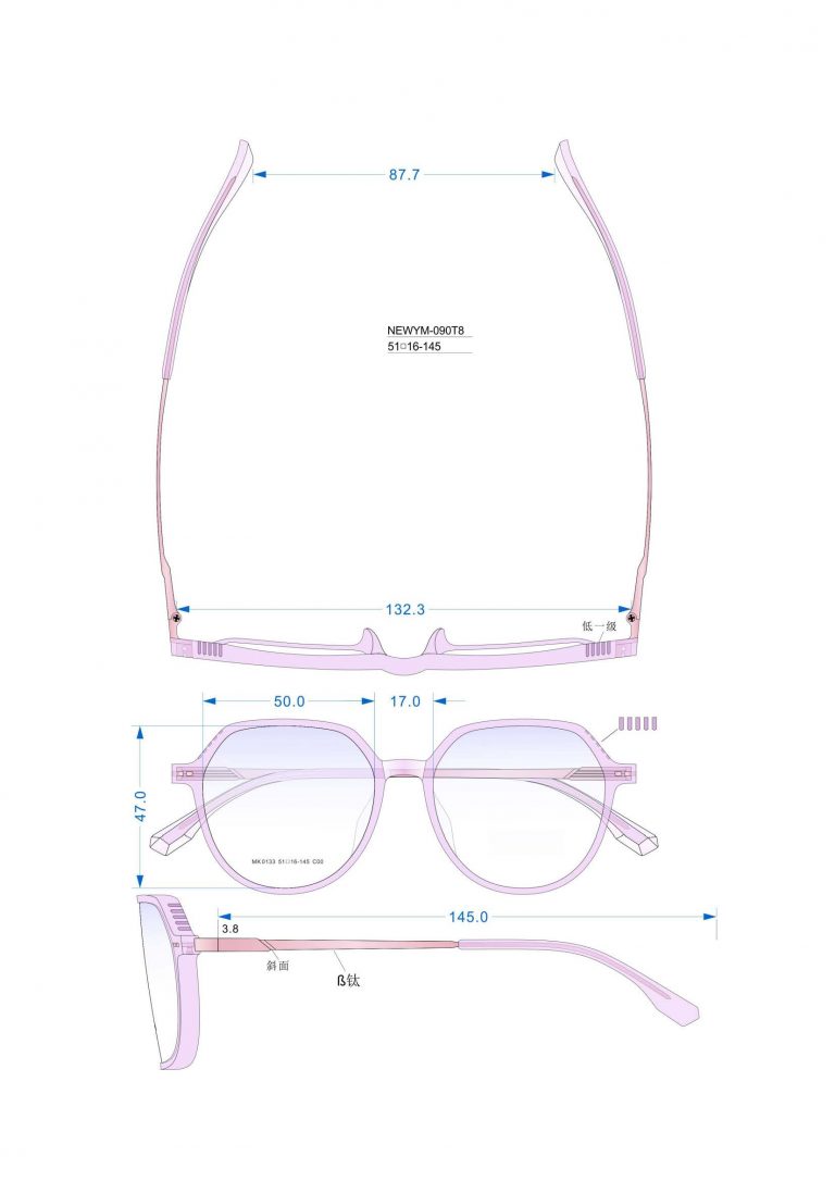 polarized custom design sunglasses CAD drawing