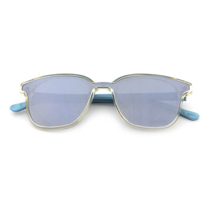 Transparent frame sun glasses blue temples polarized acetate shades material sunglasses - Image 3