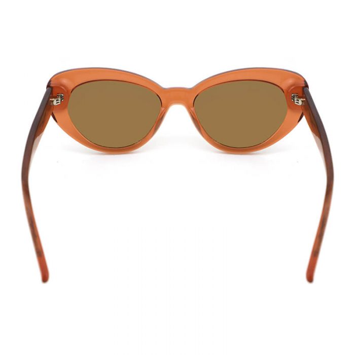Custom logo polarized fashion womens cat eye acetate frame brown thick frame sunglasses - Image 5