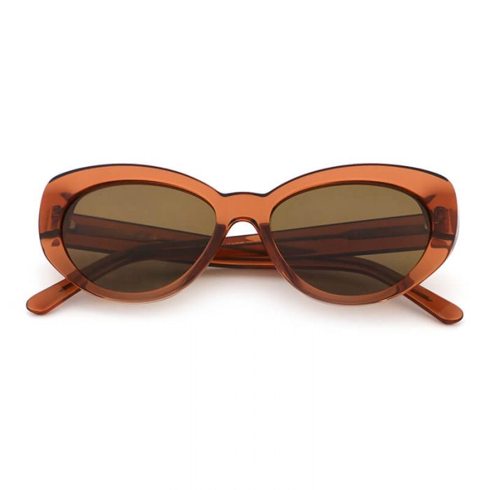 Custom logo polarized fashion womens cat eye acetate frame brown thick frame sunglasses - Image 4