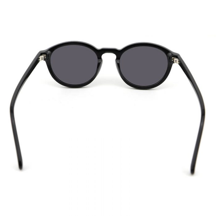 Custom logo OEM polarized unisex vintage round acetate shades black sunglasses - Image 5