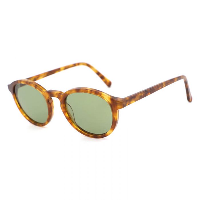 Custom logo OEM polarized unisex vintage round acetate shades black sunglasses - Image 8