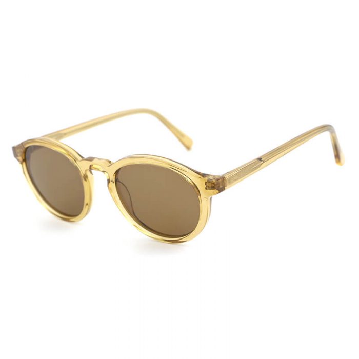 Custom logo OEM polarized unisex vintage round acetate shades black sunglasses - Image 6