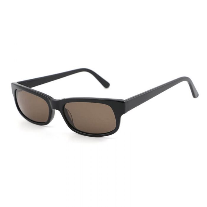 Custom logo mens womens black fashion polarized rectangle acetate frame sunglasses