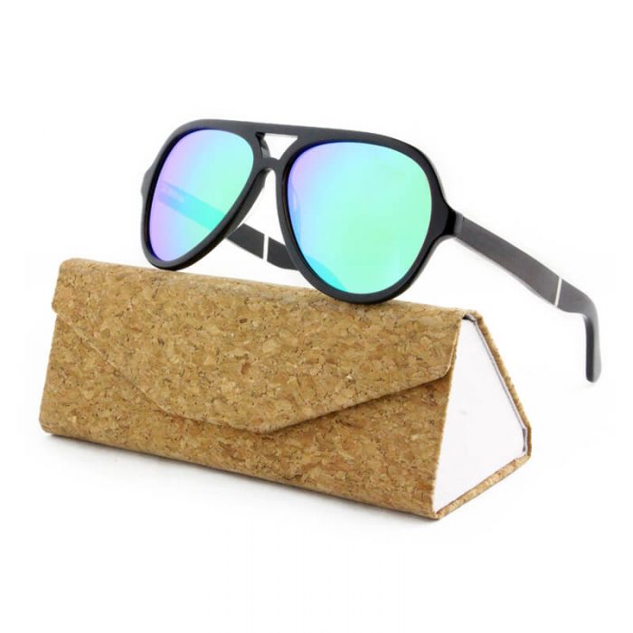 Black oversized frame double bridge designer large round acetate wood temples sunglasses - Image 2
