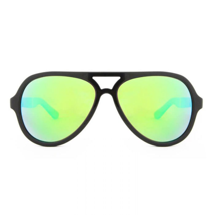 Black oversized frame double bridge designer large round acetate wood temples sunglasses - Image 3