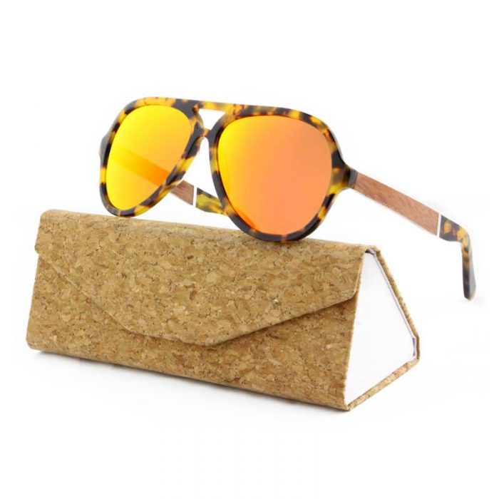 Double bridge polarized orange lens womens oversized retro acetate tortoise frame sunglasses - Image 2