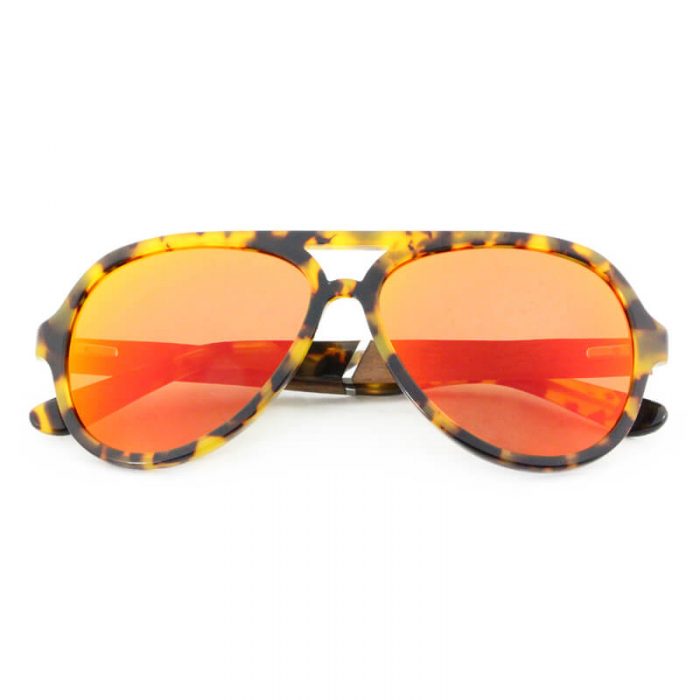 Double bridge polarized orange lens womens oversized retro acetate tortoise frame sunglasses - Image 4