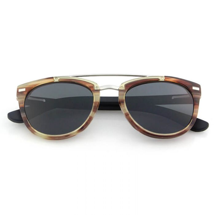 Double bridge metal acetate polarized sun glasses women brand designer shadow sunglasses - Image 4