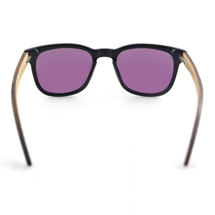Unisex polarized fashion thin shadow sunglasses in black acetate with green shaded lenses - Image 5