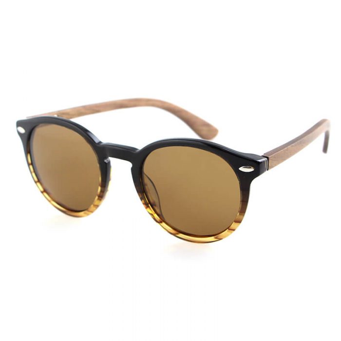 Custom logo wood temple polarized shades sun glasses womens tortoise acetate sunglasses - Image 6