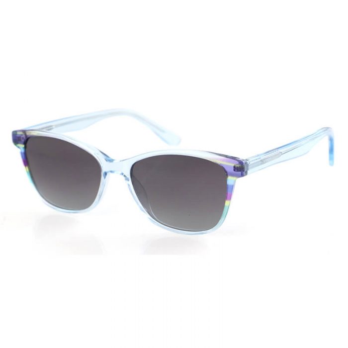 Fashion women men polarized custom logo clear frame acetate sunglasses with color