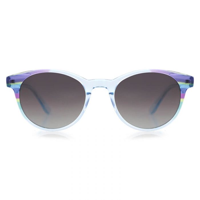 Vintage clear blue transparent womens polarized cat eye acetate frame sunglasses - Image 4