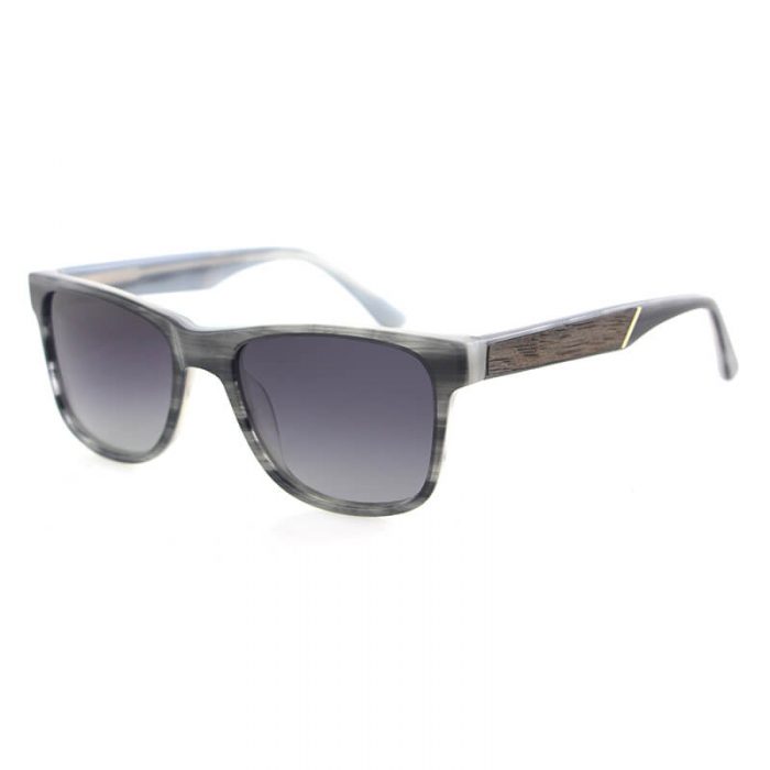 Fashion sun glasses square polarized acetate black shades wooden temples sunglasses - Image 7