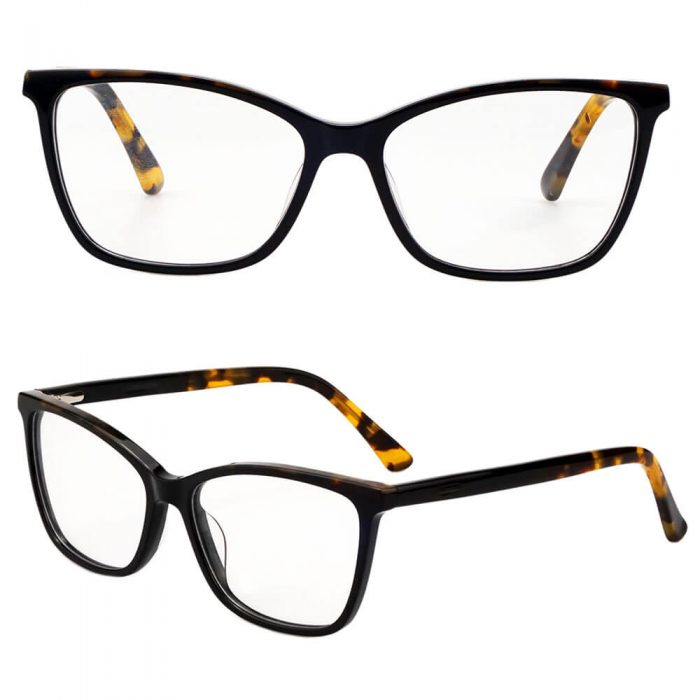 Retro optical acetate eyeglasses frame wholesale black frame tortoise temples spectacle