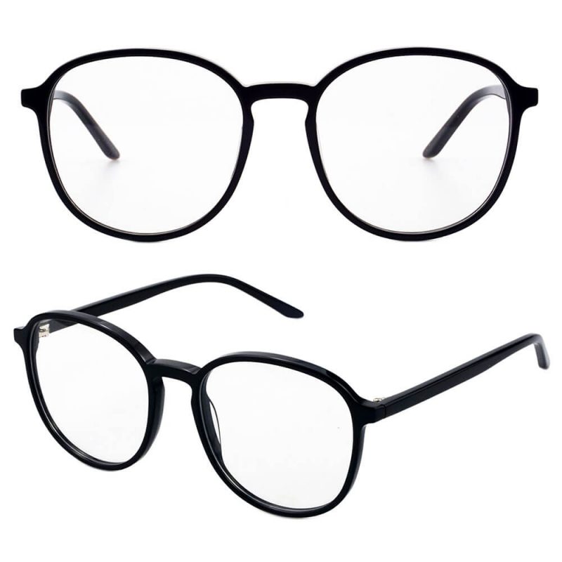 China big frame optical glasses wholesale black oversized round acetate eyeglasses frame