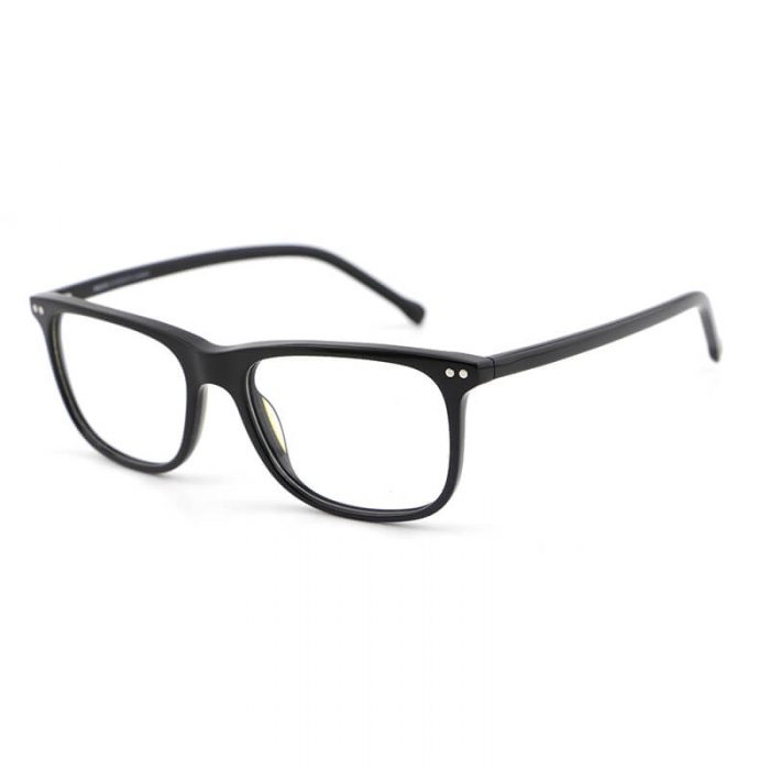 Wholesale promotional optical frame black square acetate designer frame clear lens eyeglasses