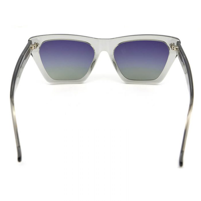 Custom logo trendy ladies polarized square frame acetate transparent acetate style sunglasses - Image 5