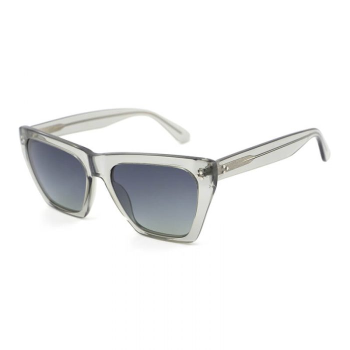 Custom logo trendy ladies polarized square frame acetate transparent acetate style sunglasses