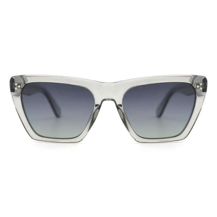 Custom logo trendy ladies polarized square frame acetate transparent acetate style sunglasses - Image 4