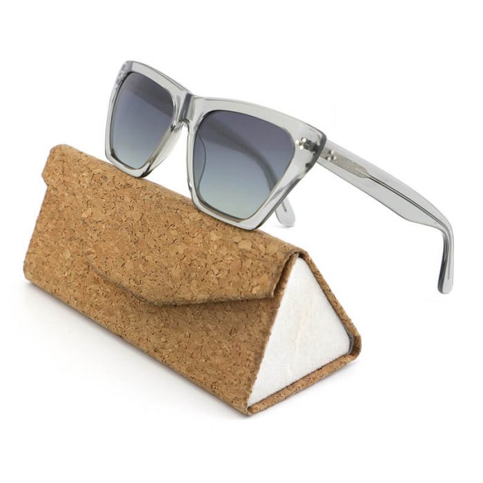 Custom logo trendy ladies polarized square frame acetate transparent acetate style sunglasses - Image 2