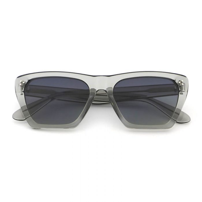 Custom logo trendy ladies polarized square frame acetate transparent acetate style sunglasses - Image 3