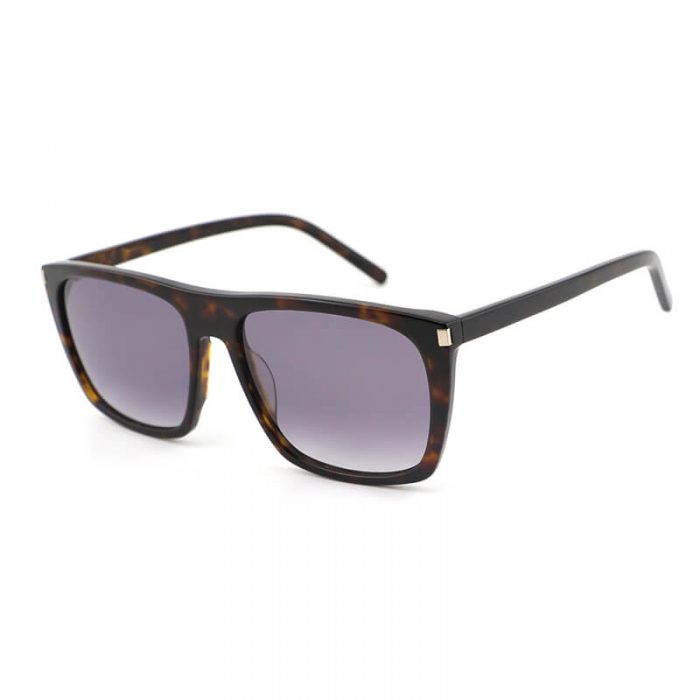 Newest design shades womens mens gradient polarized square acetate sunglasses in brown tortoise