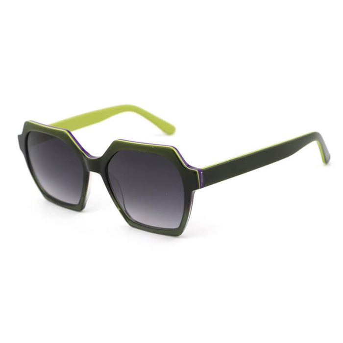 Premium women hexagon shape vintage sun glasses polarized acetate sunglasses - Image 7