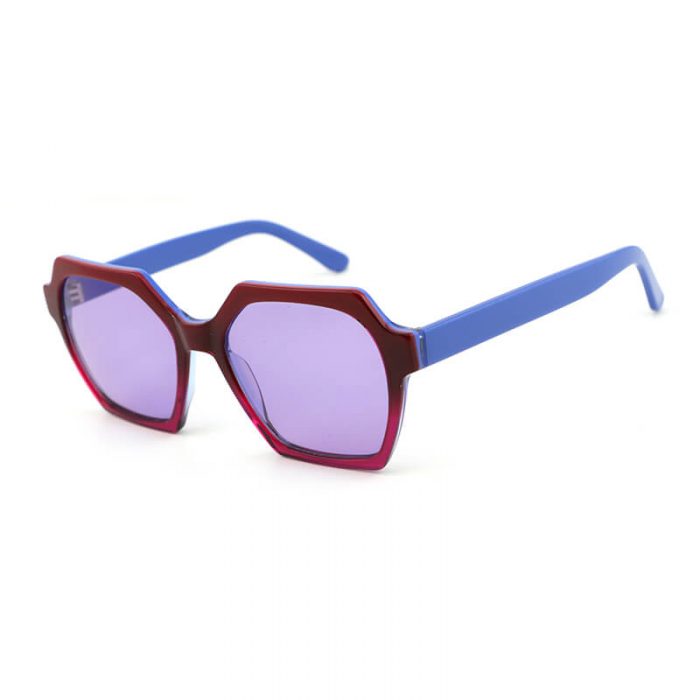 Premium women hexagon shape vintage sun glasses polarized acetate sunglasses - Image 6