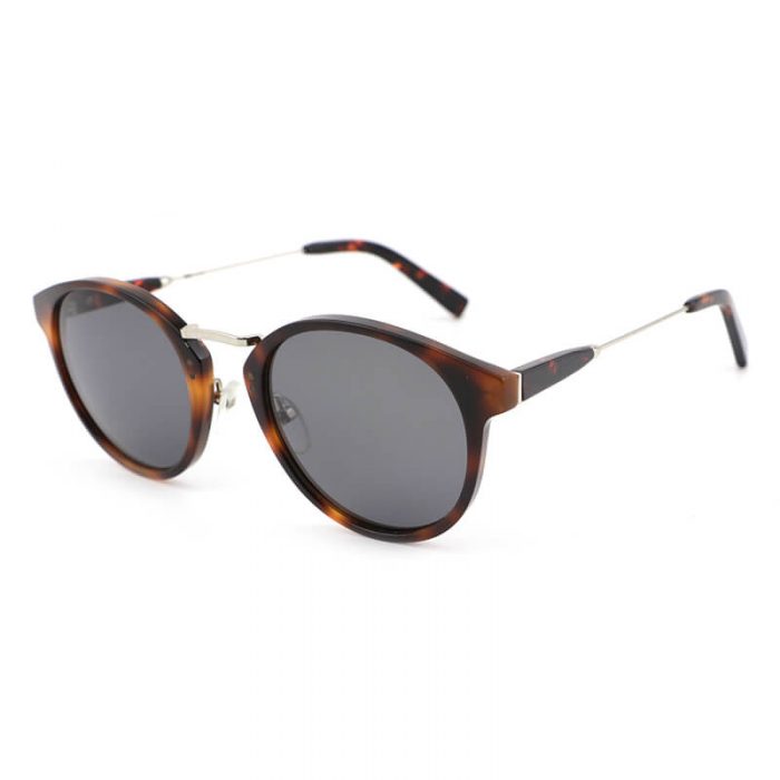 Fashion round frame acetate tortoise frame and metal bridge polarized sunglasses