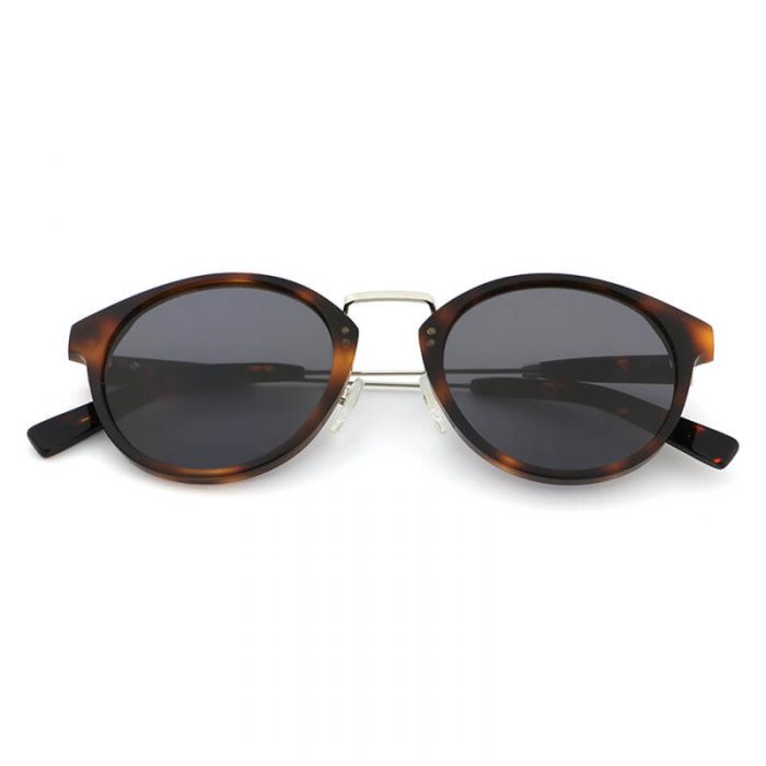 Fashion round frame acetate tortoise frame and metal bridge polarized sunglasses - Image 3