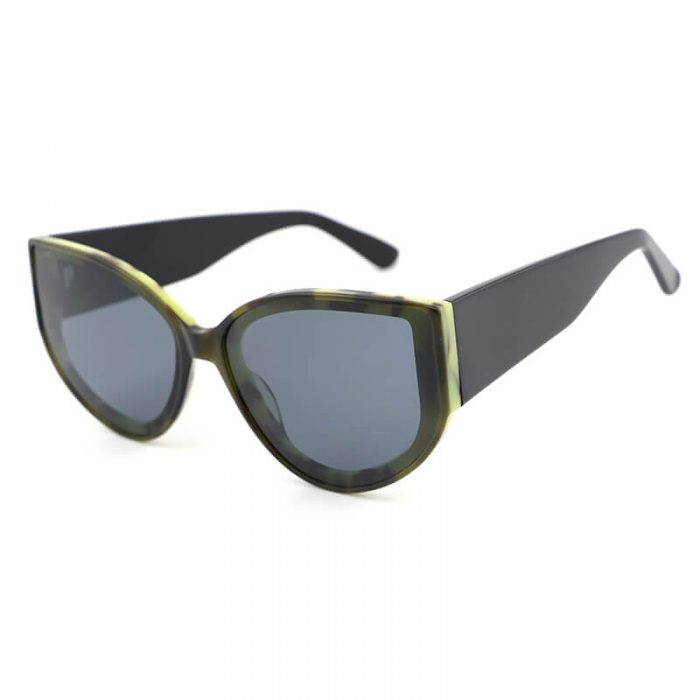 Custom logo women sunglasses oversize cat eye multi layer wide legs acetate sun glasses shades