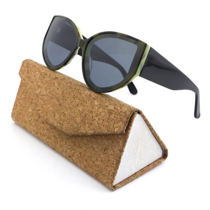 Custom logo women sunglasses oversize cat eye multi layer wide legs acetate sun glasses shades - Image 2