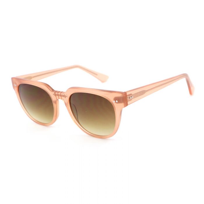 Hot sale fashion light pink polarized brown gradient lens rectangle sunglasses women