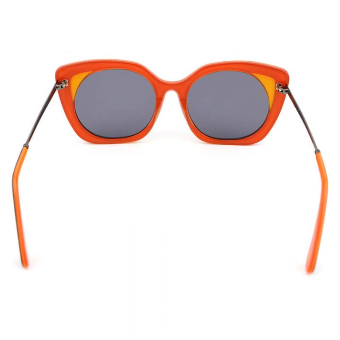 Luxury brand designer women cat eye oversized square frame round lens acetate sunglasses - Image 5
