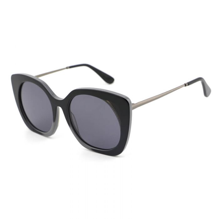 Luxury brand designer women cat eye oversized square frame round lens acetate sunglasses - Image 7