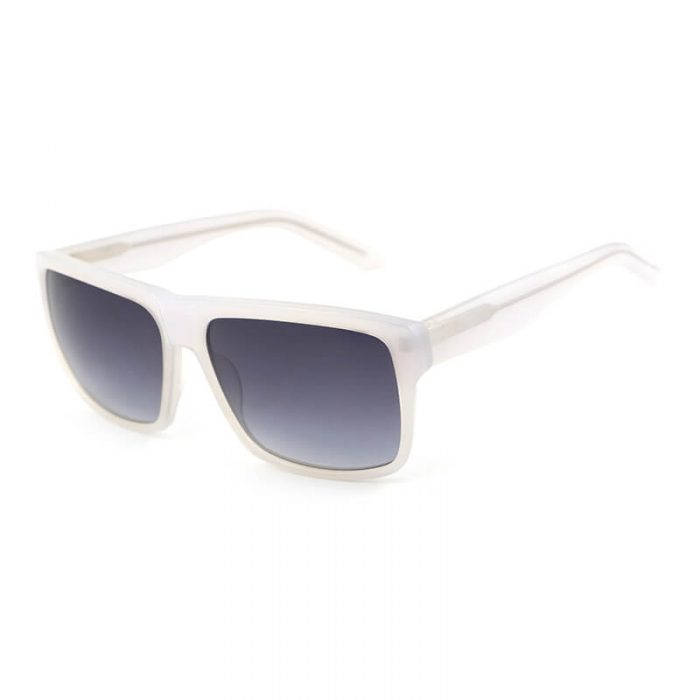 Classical mens unisex flat top gradient lens rectangular black frame acetate sunglasses - Image 6