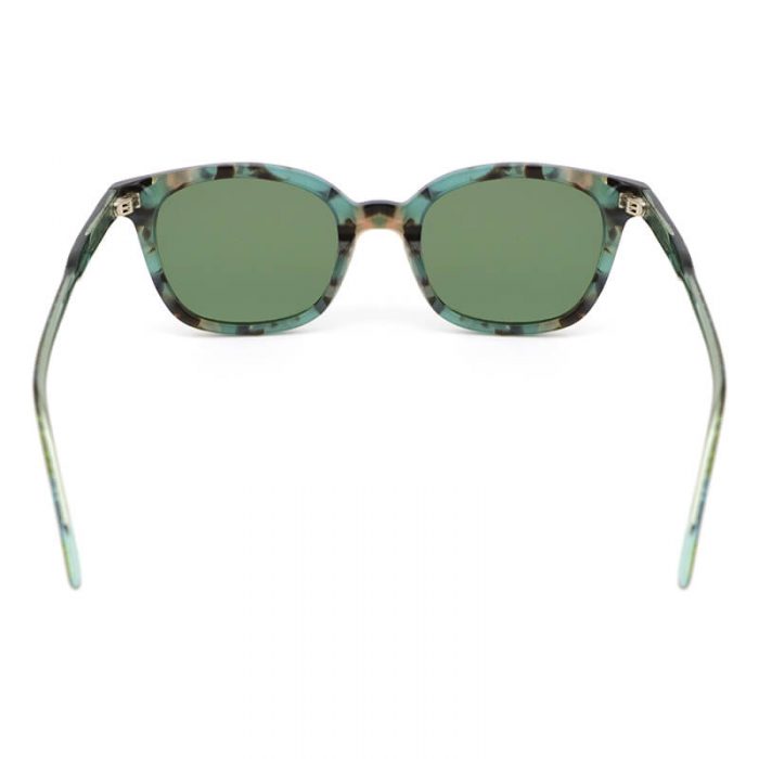 Beauty acetate pattern thin frame shadow sunglasses in green acetate with green shaded lenses - Image 5