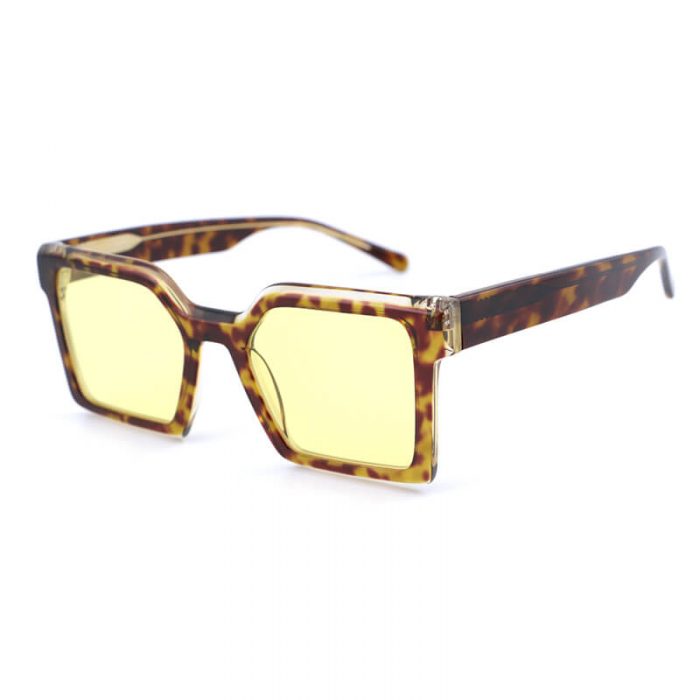 Custom luxury high quality mens square frame acetate brown gradient sunglasses - Image 8