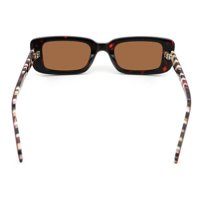 Wholesale factory women fashion small rectangle black frame brown lens sunglasses - Image 5