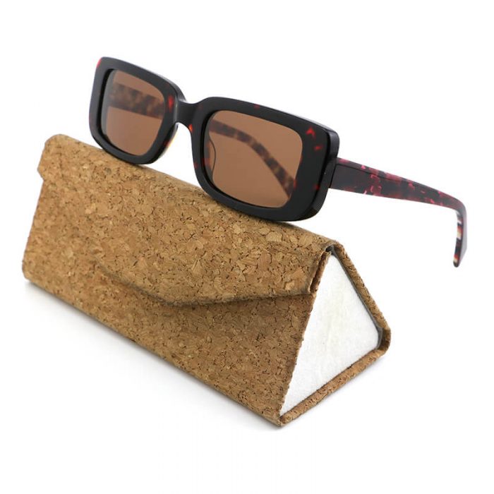 Wholesale factory women fashion small rectangle black frame brown lens sunglasses - Image 2