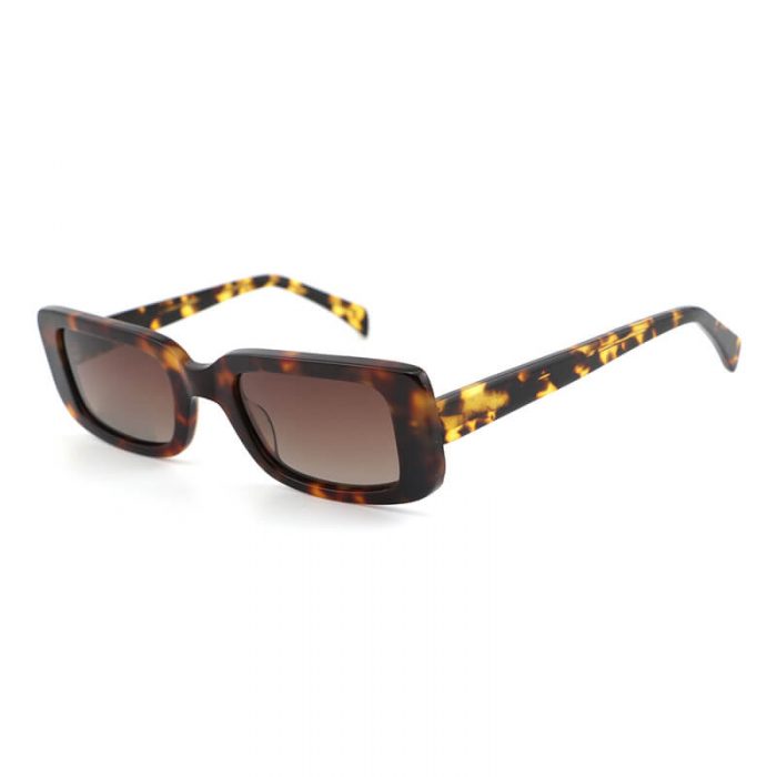Wholesale factory women fashion small rectangle black frame brown lens sunglasses - Image 7