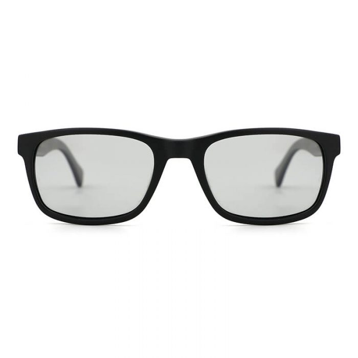 Fashion classic mens all black rectangle frame acetate custom logo polarized sunglasses - Image 3