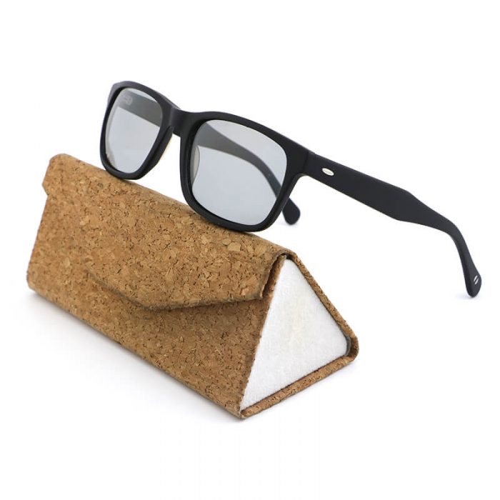 Fashion classic mens all black rectangle frame acetate custom logo polarized sunglasses - Image 2