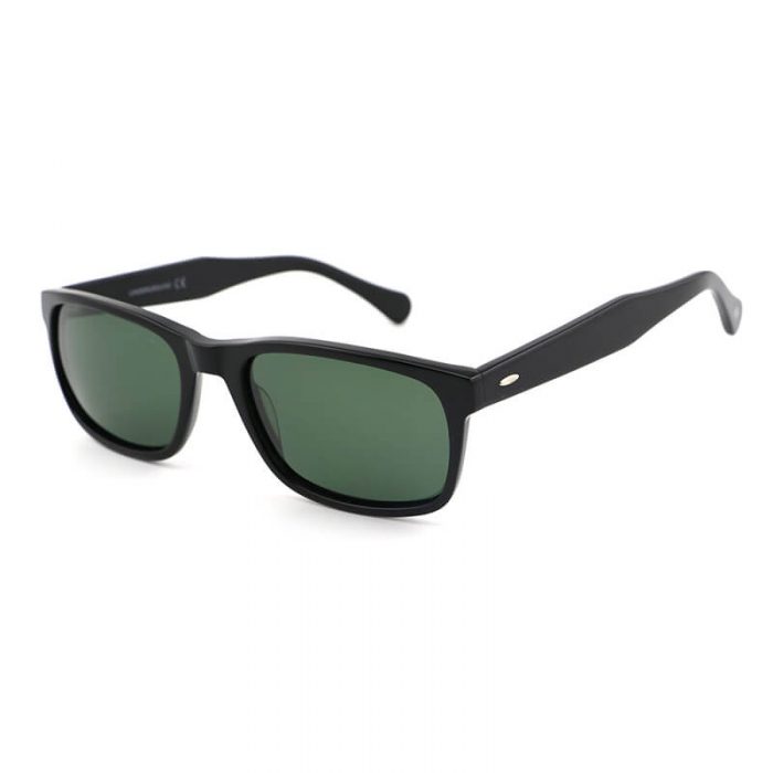 Fashion classic mens all black rectangle frame acetate custom logo polarized sunglasses - Image 8
