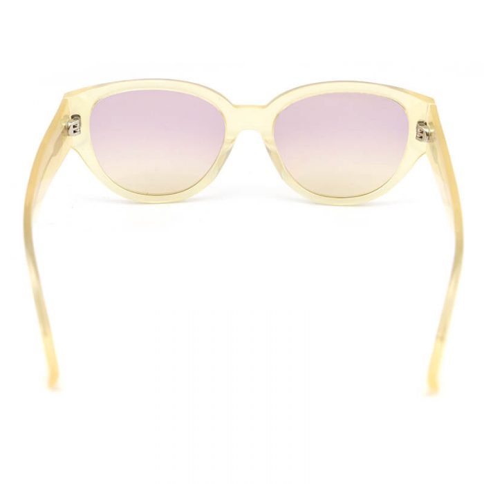 High quality women ladies pink lens square transparent acetate clear yellow sunglasses - Image 5