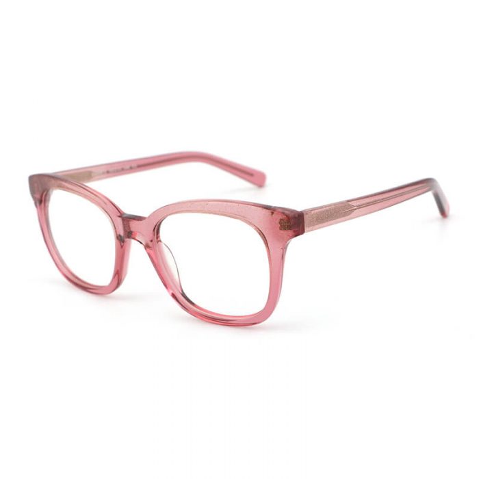 High quality women ladies pink lens square transparent acetate clear yellow sunglasses - Image 6